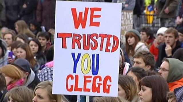 2010 - Cameron's Ministry and the Student's Hate Figure Nick Clegg - Tuition Fees