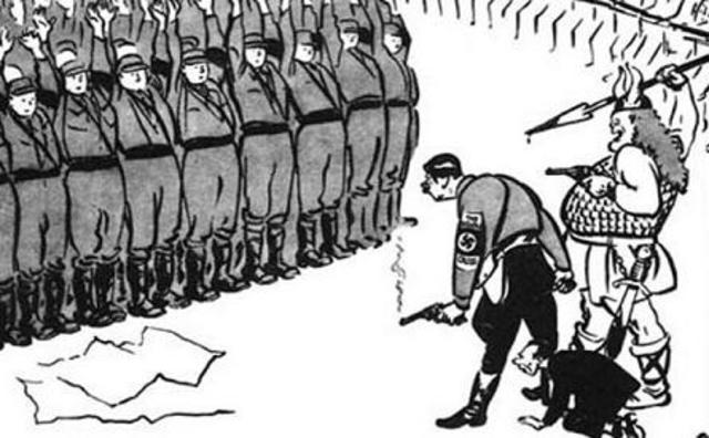 Del 30 de Junio al 2 de Julio de 1934 se desarrolla la "Noche de los Cuchillos Largos". Terror criminal contra miembros de la SA. Hitler declaró estas muertes legales y necesarias para alcanzar los objetivos del Partido Nazi.