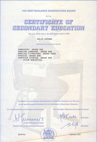 Certificate of Secondary Education (CSE)