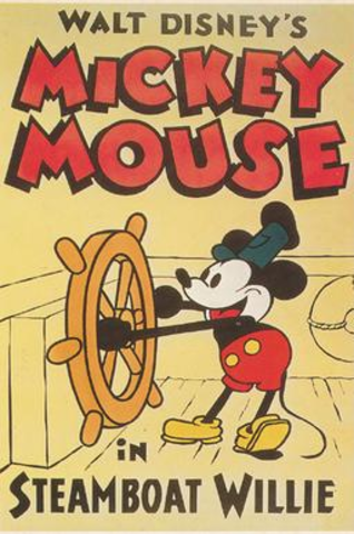 First appearance of Mickey Mouse (Steamboat Willie)