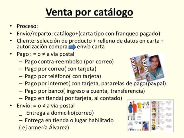 Ventas por catálogo.