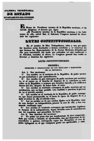 Leyes Constitucionales o Siete Leyes (1836)