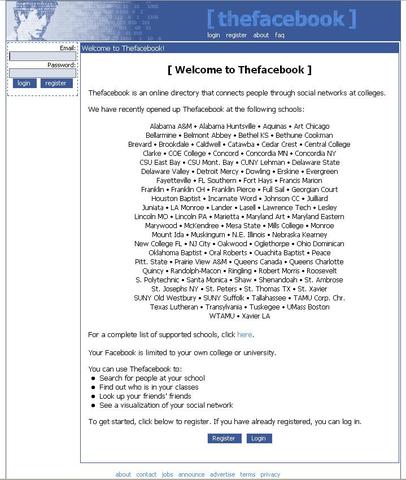 facebook en el 2005