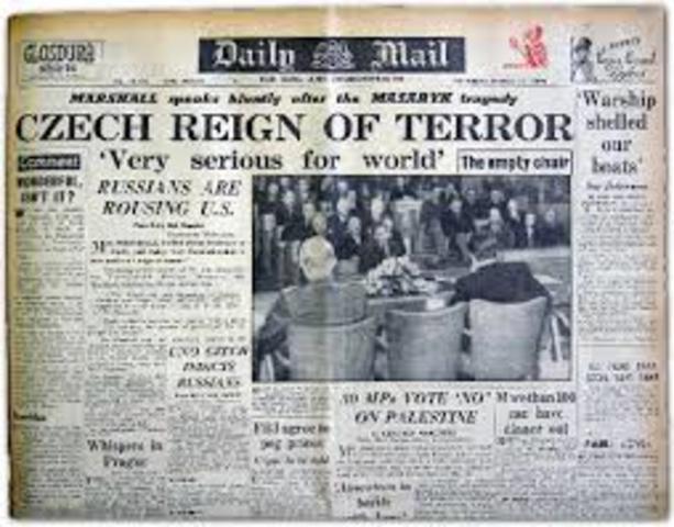 Communism takes over Czechoslovakia