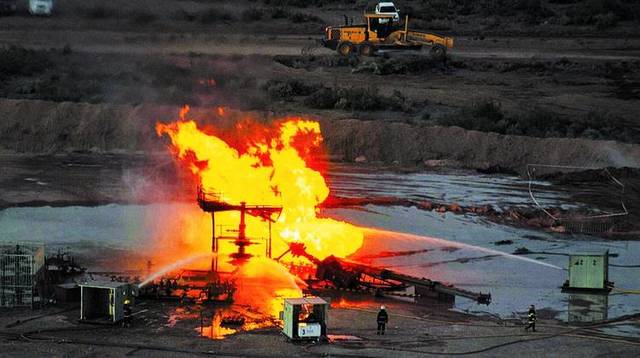Los pozos petroleros de Kuwait en llamas