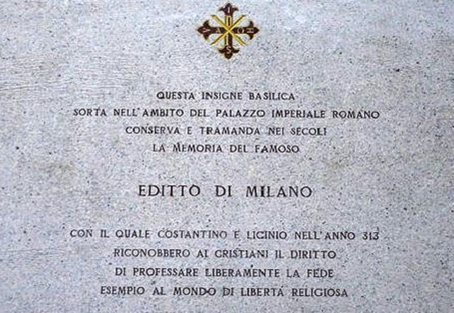 Editto di Milano (Libertà Culto ai Cristiani)
