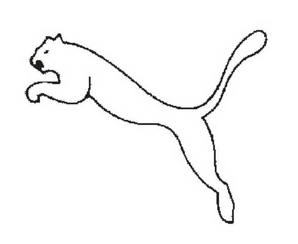Puma jumping cat logo as seen today is created
