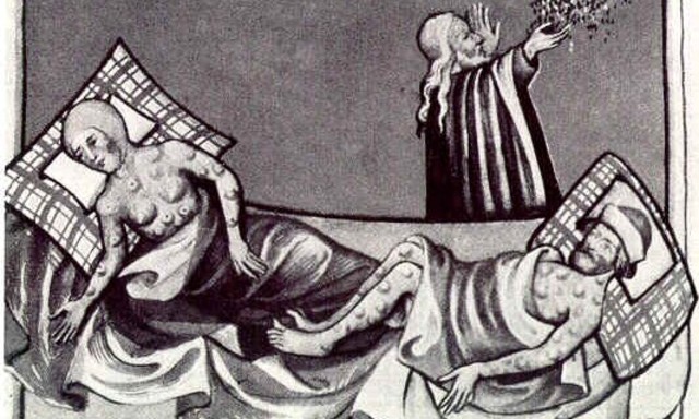 Black Death beings in Europe