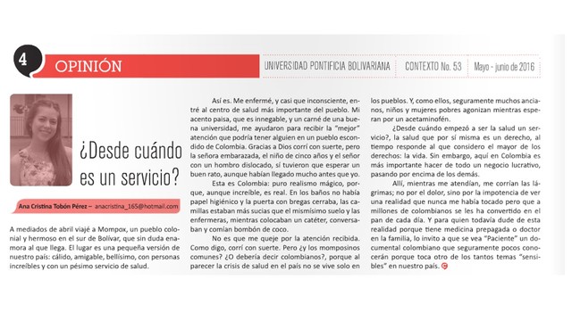 Publicación en Contexto