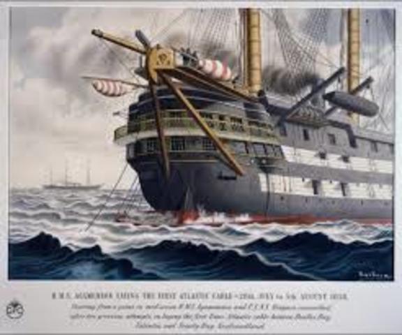 The first telegraph cable to cross the Atlantic Ocean failed after working for a few weeks.