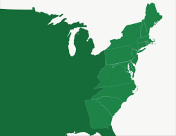 1605-1638: 13 colonies