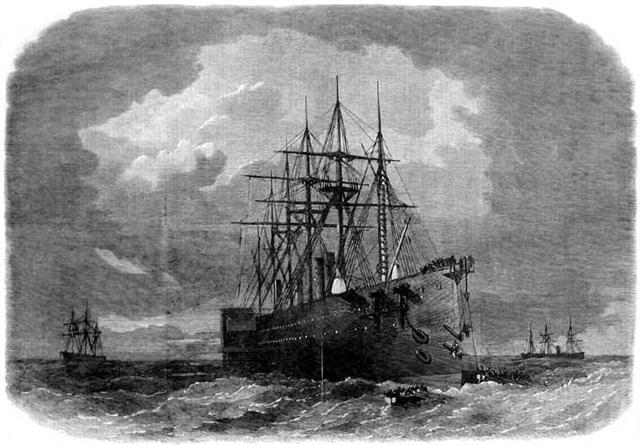 Defying superstition, on a Friday the 13th the fifth attempt since 1857 to lay the cable began.