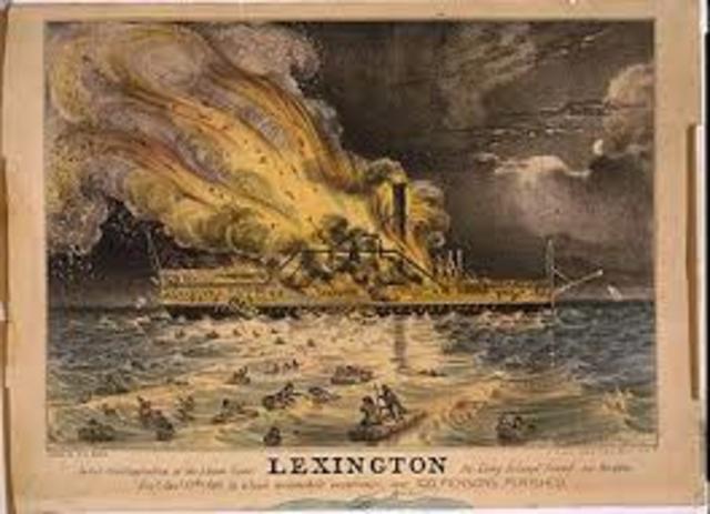 Steamship Lexington sinks