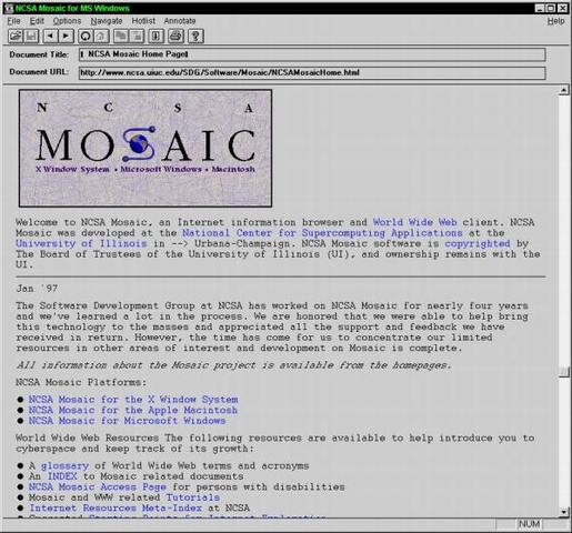 Mosaic abre la web a los usuarios, para los despistados decir que este fue el primer navegador web.