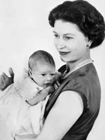 Birth of Queen Elizabeth's third child, Prince Andrew