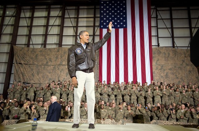 President visits troops and military
