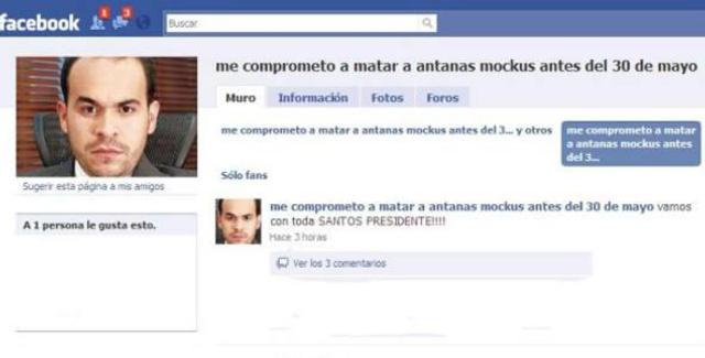 Alarma por Amenazas Via Facebook en Colombia