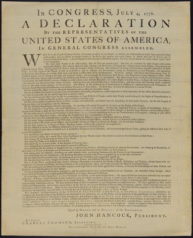 Declaracion de la Independencia de los EEUU