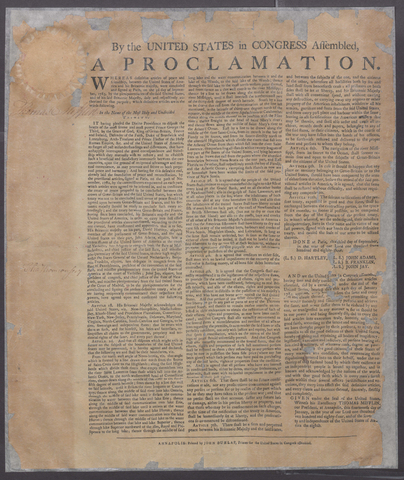 Congress ratifies the Treaty of Paris