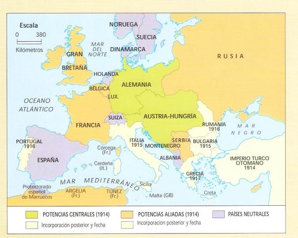 MAPA DE EUROPA ANTES DE LA GUERRA