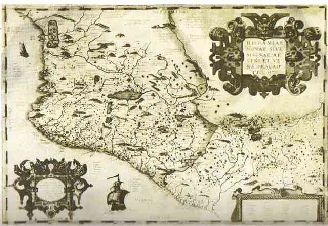 Plano del virreinato de Nueva España en 1579
