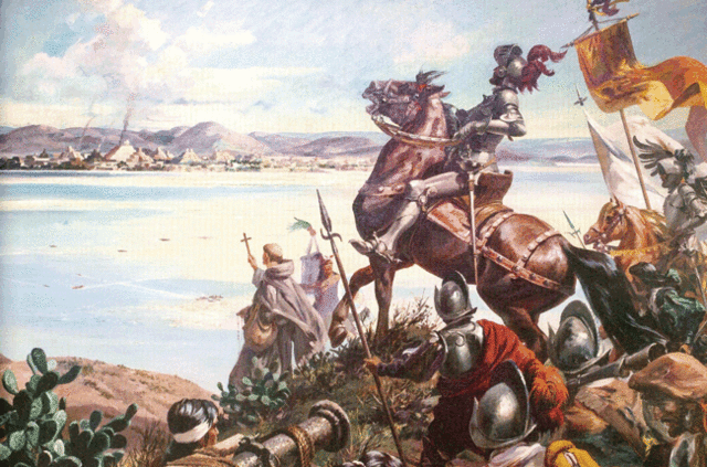El español Hernán Cortés conquista la capital azteca de Tenochtitlán.