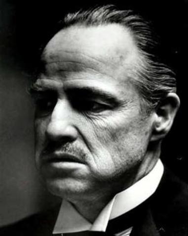 Plays Don Vito Corleone in Francis Ford Coppola's The Godfather with James Caan and Al Pacino.