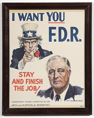 FDR elected president -once-twice-three-four times