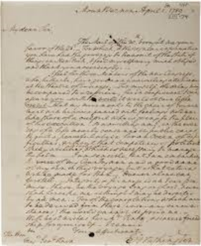 Washington recieved a letter from Philis Wheatley containing an ode written in his honor