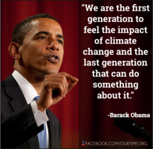 June 25, 2013 - President Obama releases his climate action plan including increased use of renewable energy and carbon pollution restrictions for power plants