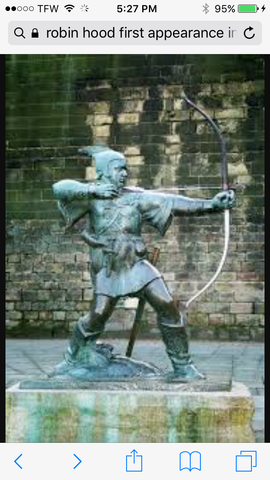 1378 first appearance of robin hood in literature