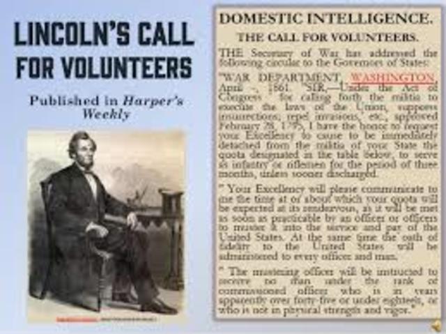 lincoln calls for federal troops