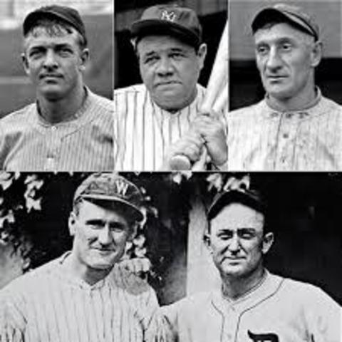 Ty Cobb, Walter Johnson, Christy Mathewson, Babe Ruth, and Honus Wagner become the first inductees into the National Baseball Hall of Fame
