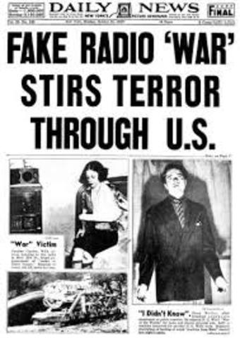 Orson Welles broadcasts the WAR of the Worlds