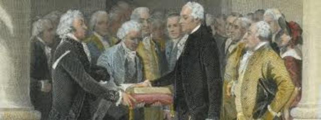 George Washinton becomes the first President