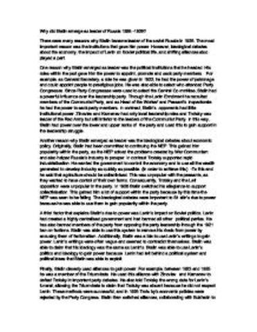 Stalin Becomes Ruler of U.S.S.R