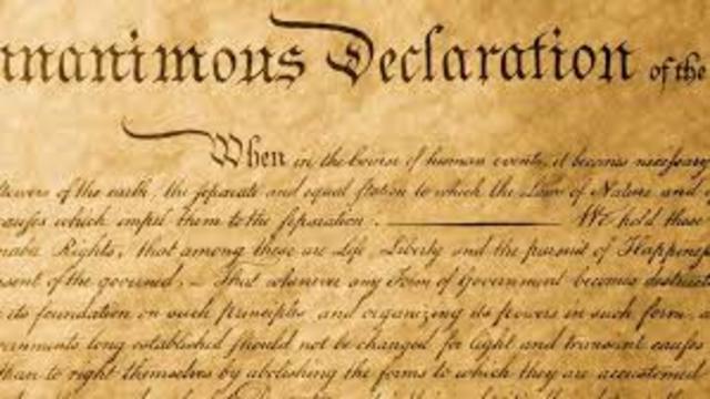 Declaration of Independence or Unaminous Declaration of the Thirteen United States of America