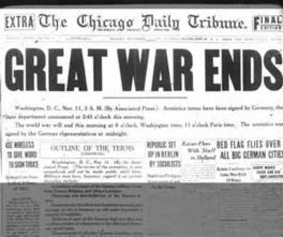 Armistice ends WWI