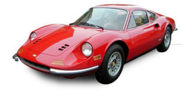 Ferrari makes the Dino 246 GT. It was the first "sport" Ferrari. It was very light weight only 1080 lbs. This was the car that opened Ferrari's mind and led him into building sports cars and not just F1. It costed $14,500, made 195hp and did 60 in 7.1sec.