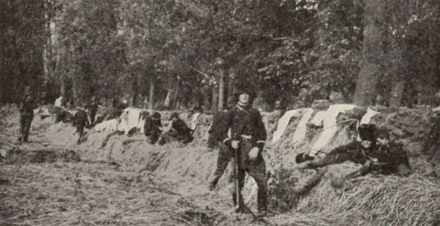 First trenches of the Western Front are dug