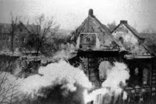 Kristallnacht ( night of falling glass ) - Hitler destroys Jewish neighborhoods