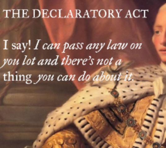 Repeal of Stamp Act and passage of Declaratory Act