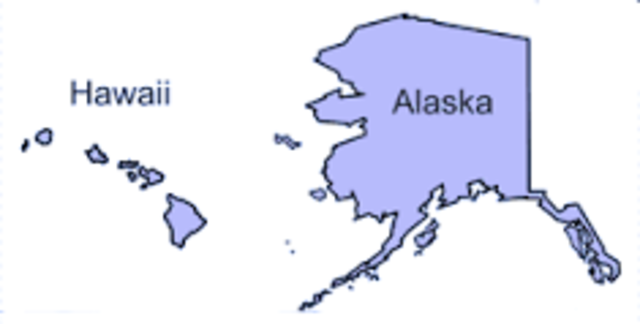 Alaska and Hawaii become States