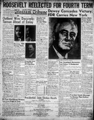 FDR elected President four times