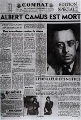 French novelist Albert Camus is born