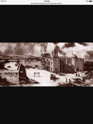 East Texas missions are moved to San Antonio