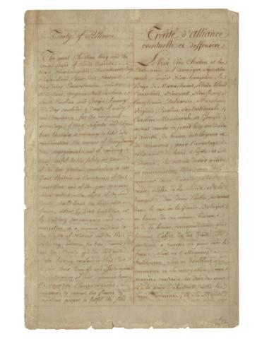 Beginning of French involvement in the American Revolution (Treaty of Alliance)