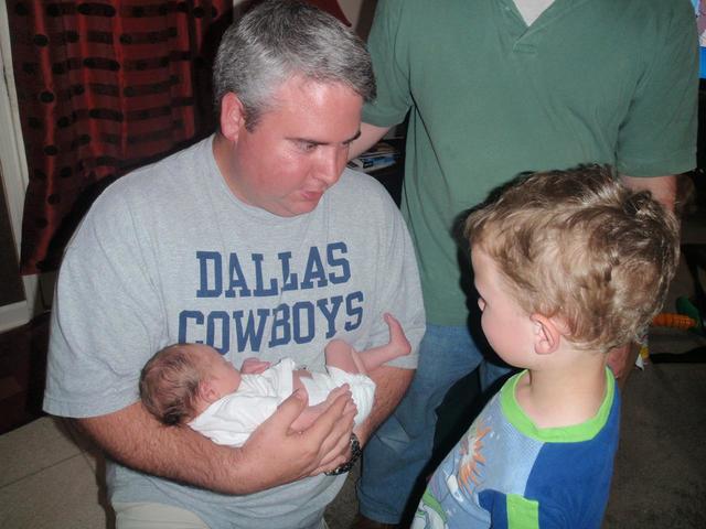 Connor became a cousin when baby Jolie was born.