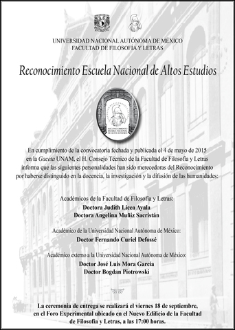 Se crea la Escuela Nacional de Altos Estudios.