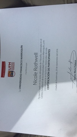 Participo en unas olimpiadas filosoficas en la Marroquin